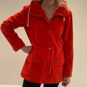 GAP RED HOODED ANORAK JACKET, Size Small